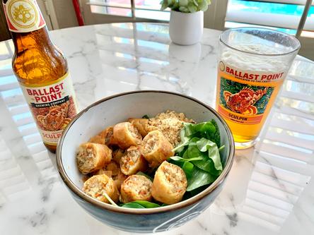 Rice Noodles with Egg Rolls